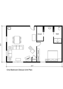 One Bedroom Deluxe Unit Plan - Willow 551 sq. ft._page-0001-1